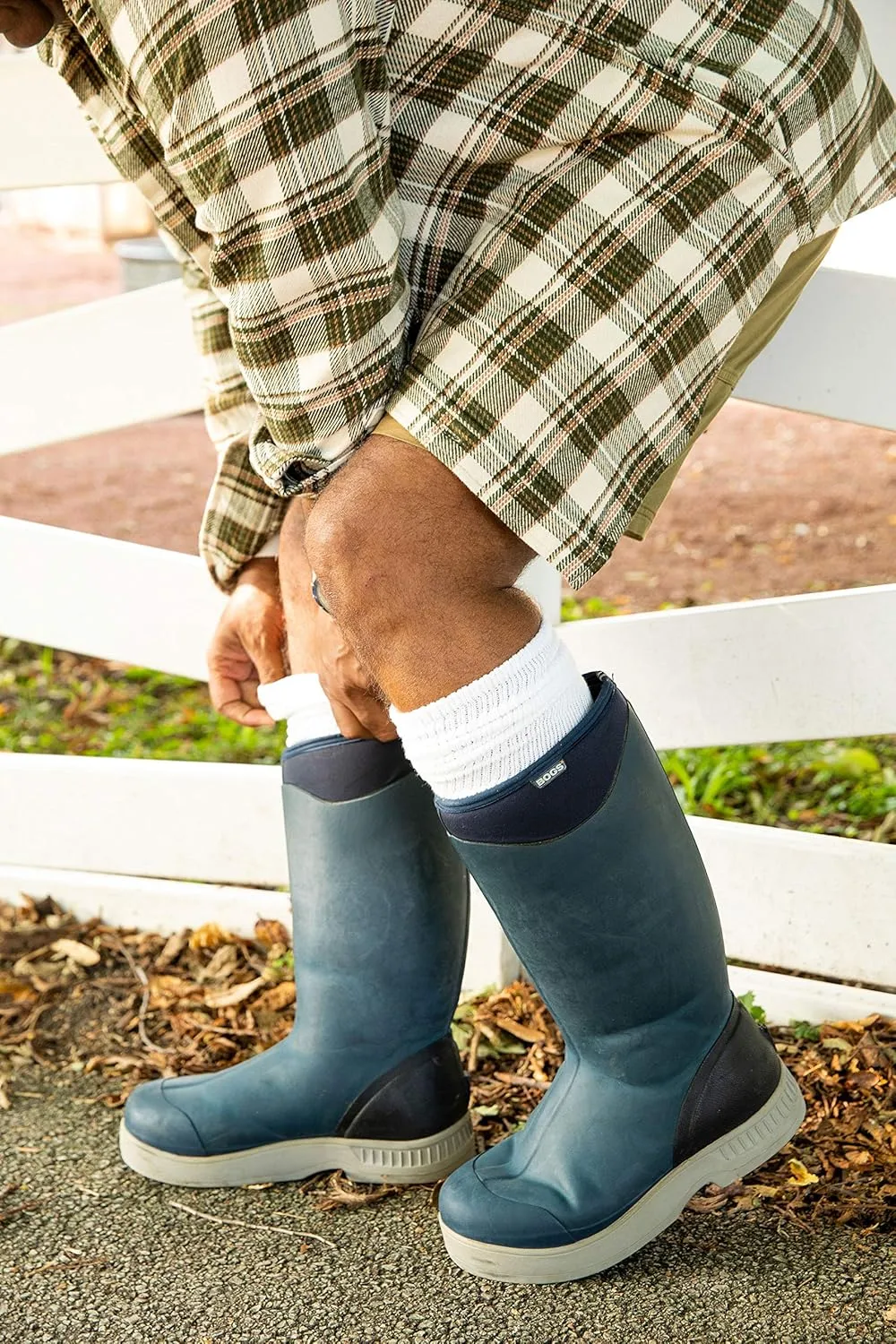 Men's and Women's Over the Calf Boot Socks (Knee High) 3 PK Made in USA Cushioned Sole