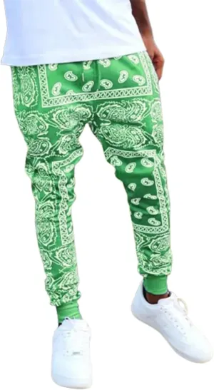 Men's Bandana Paisly Jogger Pants Cashew Print Sweatpants Skateboard Trousers Hip Hop Workout Punk Pants Streetwear