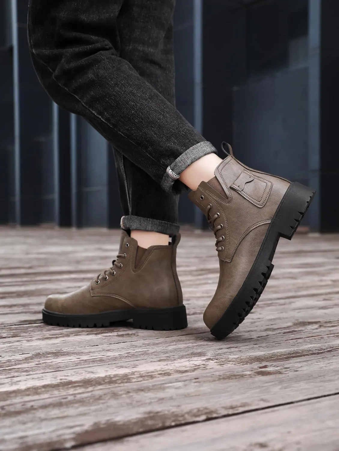 Mens Boots Fashion Casual Motorcycle Boot Hiking Chukka Boots for Men