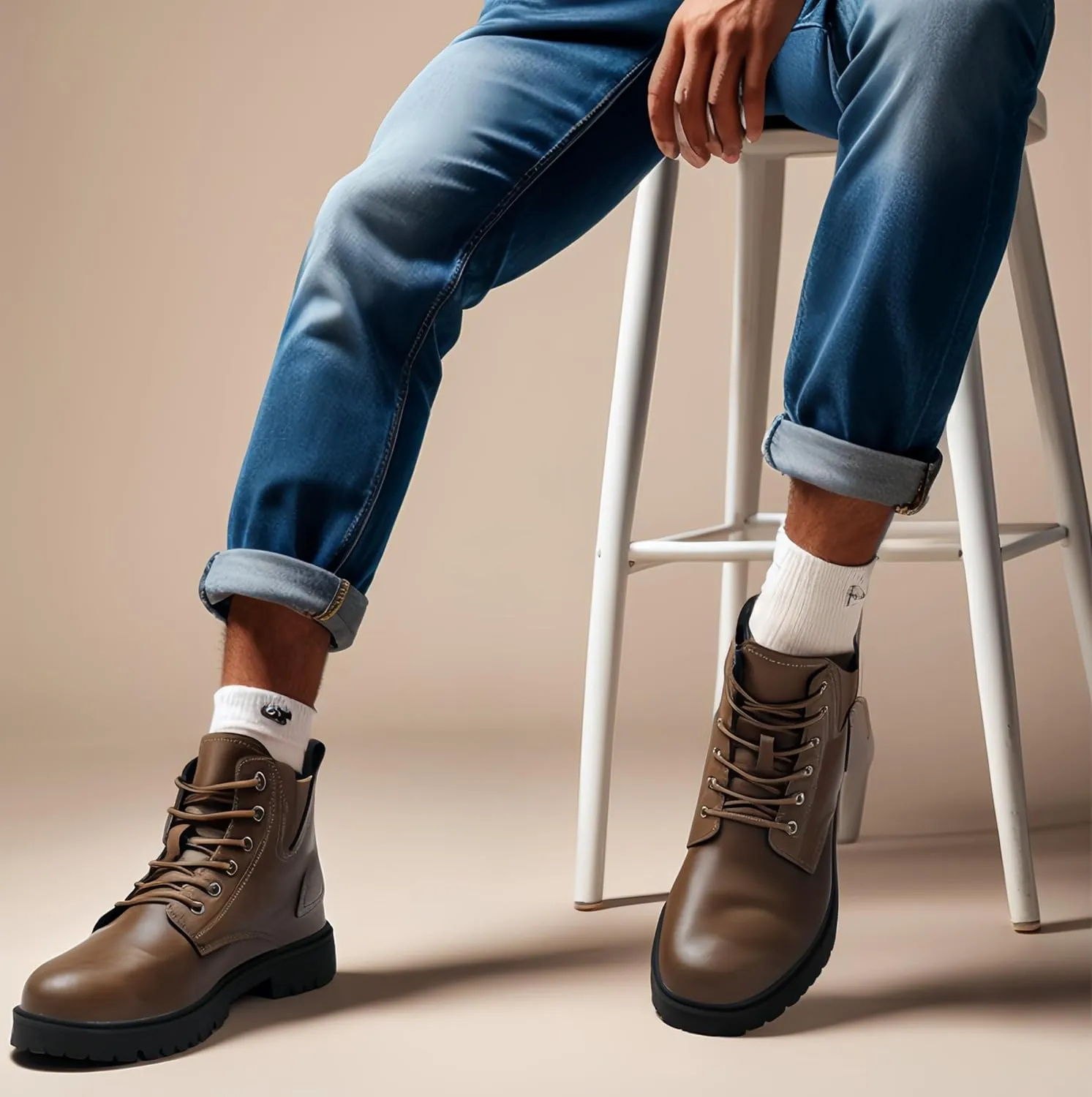 Mens Boots Fashion Casual Motorcycle Boot Hiking Chukka Boots for Men