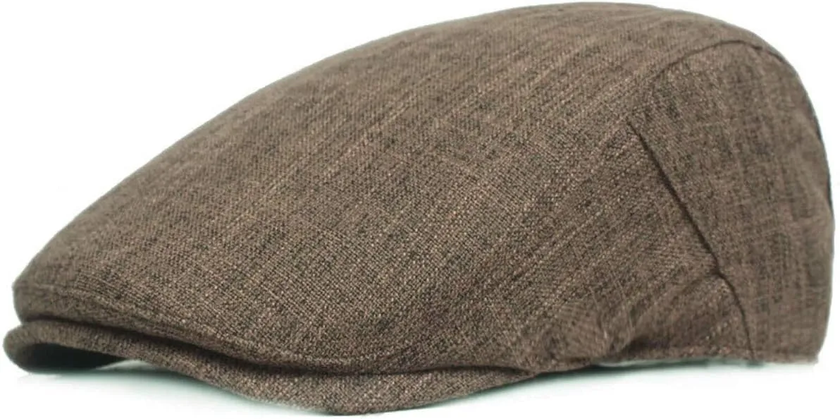 Men's Cotton-Hemp Blend Newsboy Cap – Lightweight Summer Flat Cap for Driving & Outdoor Style