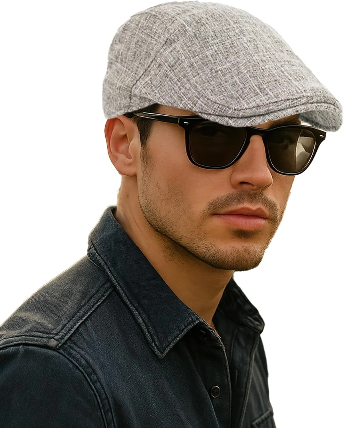 Men's Cotton-Hemp Blend Newsboy Cap – Lightweight Summer Flat Cap for Driving & Outdoor Style