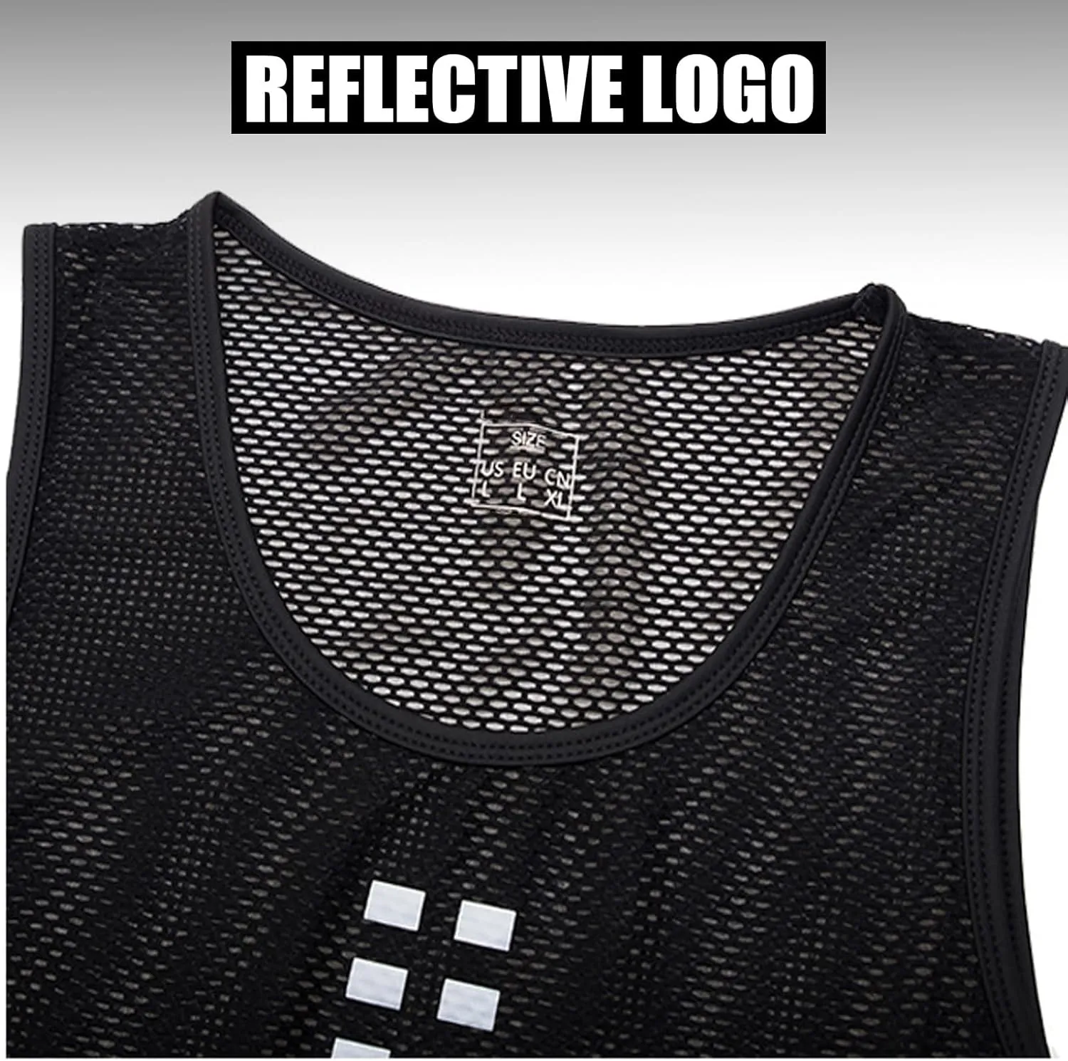 Mens Cycling Jacket Vest, Reflective Logo, Moisture Wicking and Breathable for Biking, Running, Outdoor Sports