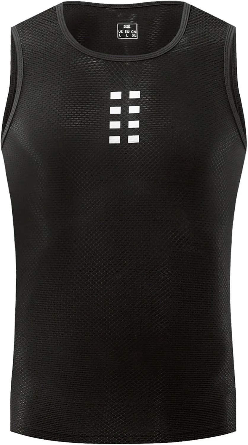 Mens Cycling Jacket Vest, Reflective Logo, Moisture Wicking and Breathable for Biking, Running, Outdoor Sports