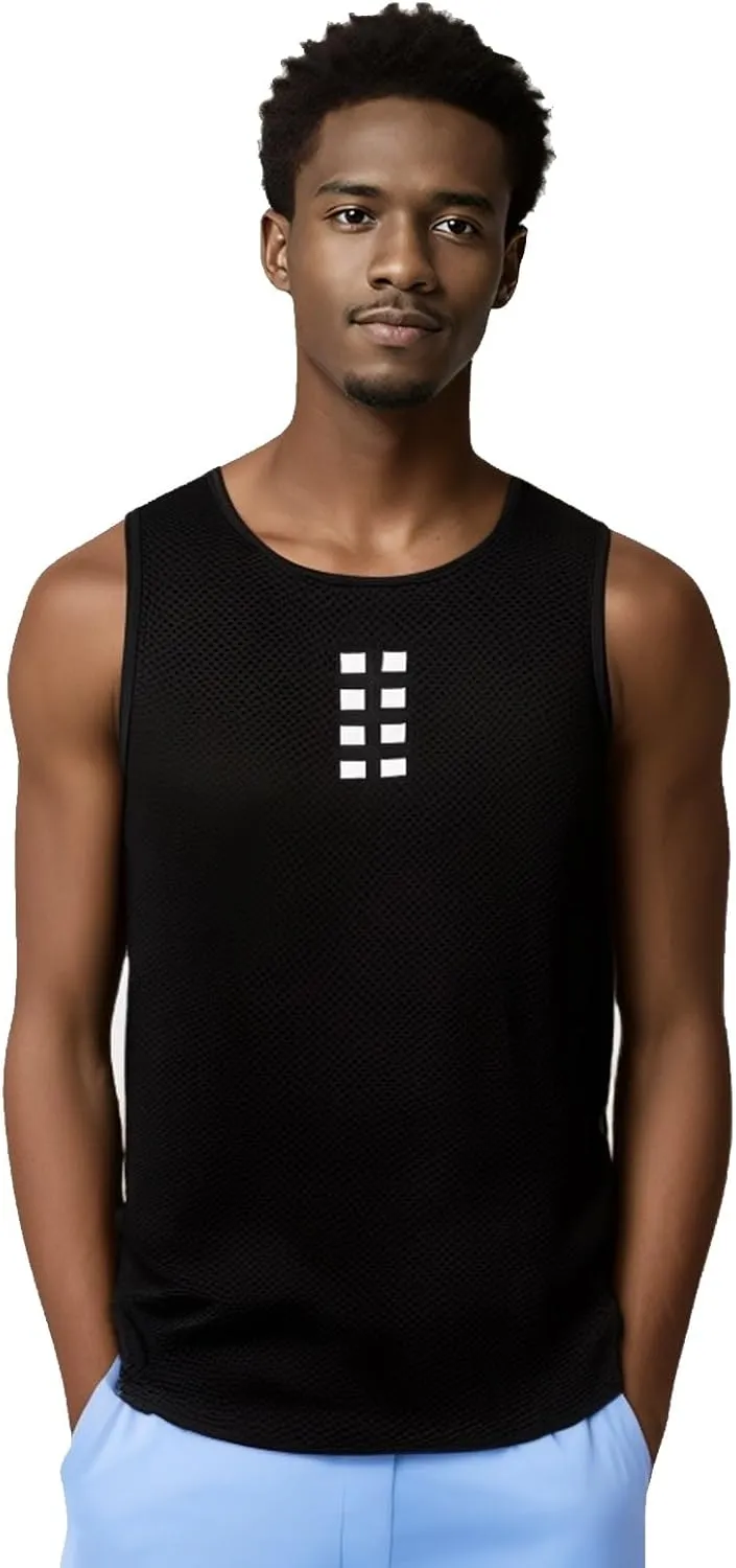 Mens Cycling Jacket Vest, Reflective Logo, Moisture Wicking and Breathable for Biking, Running, Outdoor Sports