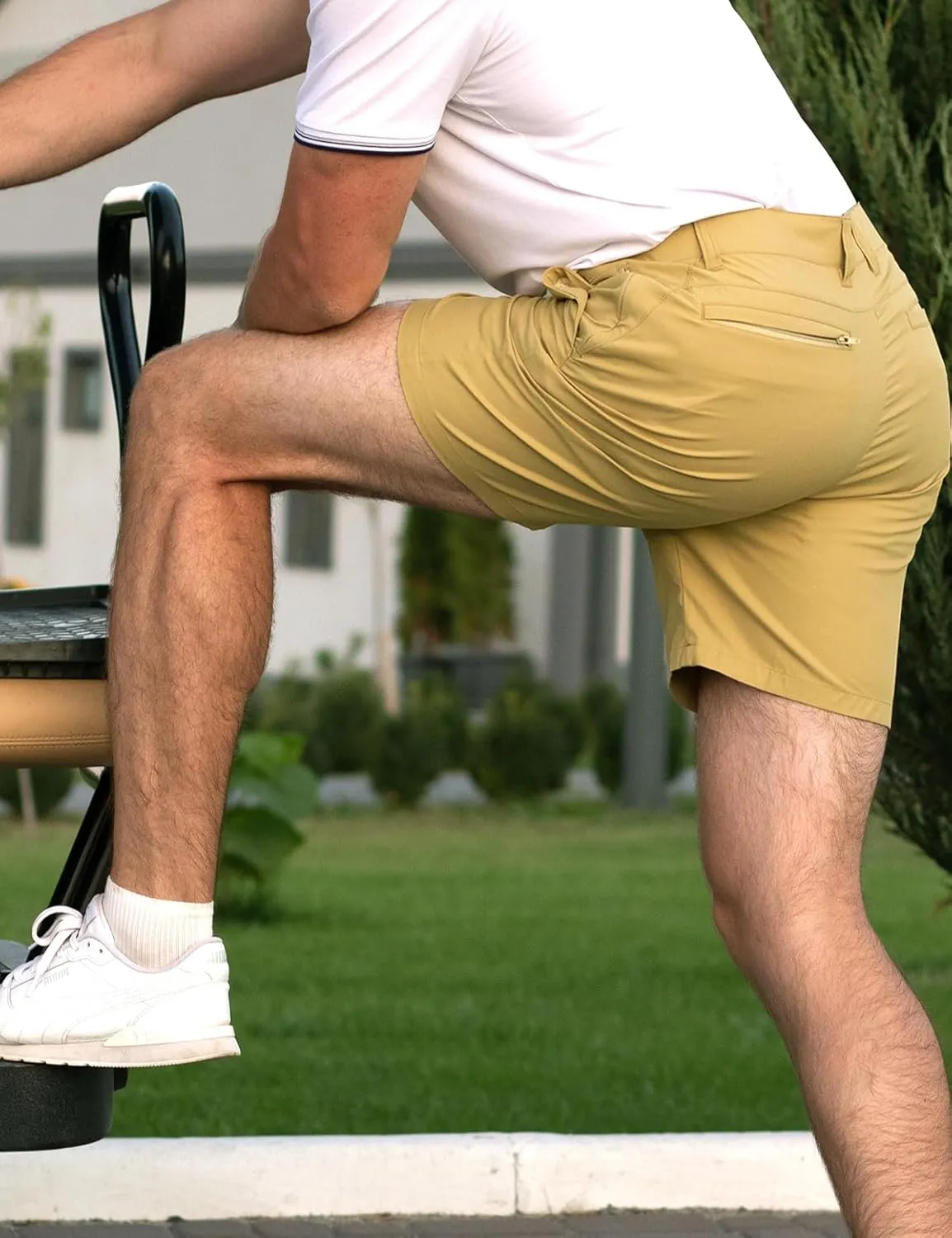 Mens Golf Shorts 7 Inch Inseam, Quick Dry Stretch Casual Lightweight Stretch Flat Front Hybrid Men's Golf Shorts for Men