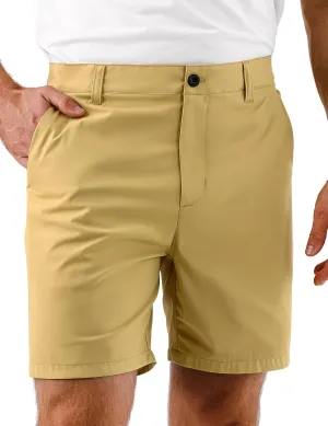 Mens Golf Shorts 7 Inch Inseam, Quick Dry Stretch Casual Lightweight Stretch Flat Front Hybrid Men's Golf Shorts for Men