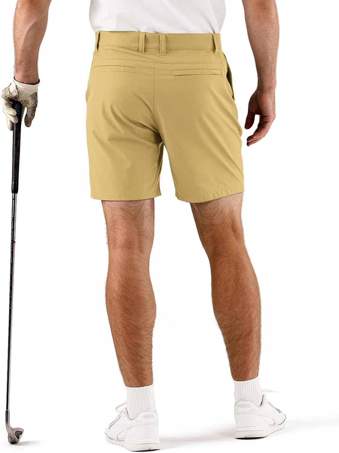 Mens Golf Shorts 7 Inch Inseam, Quick Dry Stretch Casual Lightweight Stretch Flat Front Hybrid Men's Golf Shorts for Men