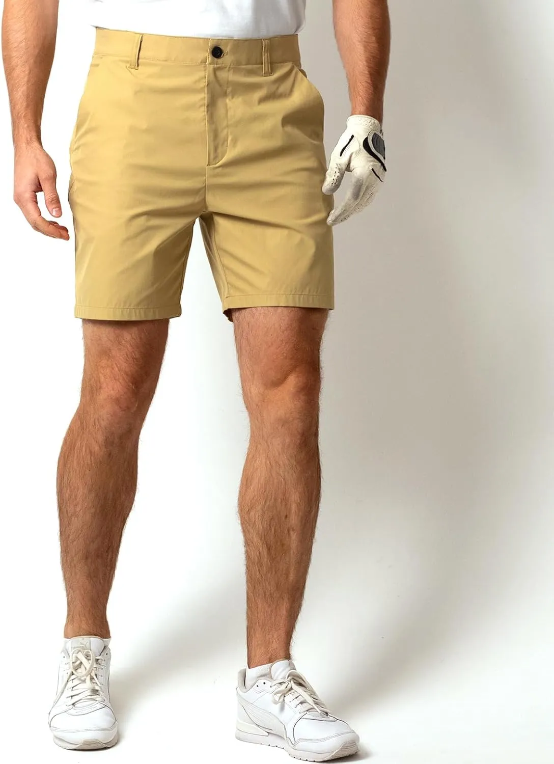 Mens Golf Shorts 7 Inch Inseam, Quick Dry Stretch Casual Lightweight Stretch Flat Front Hybrid Men's Golf Shorts for Men
