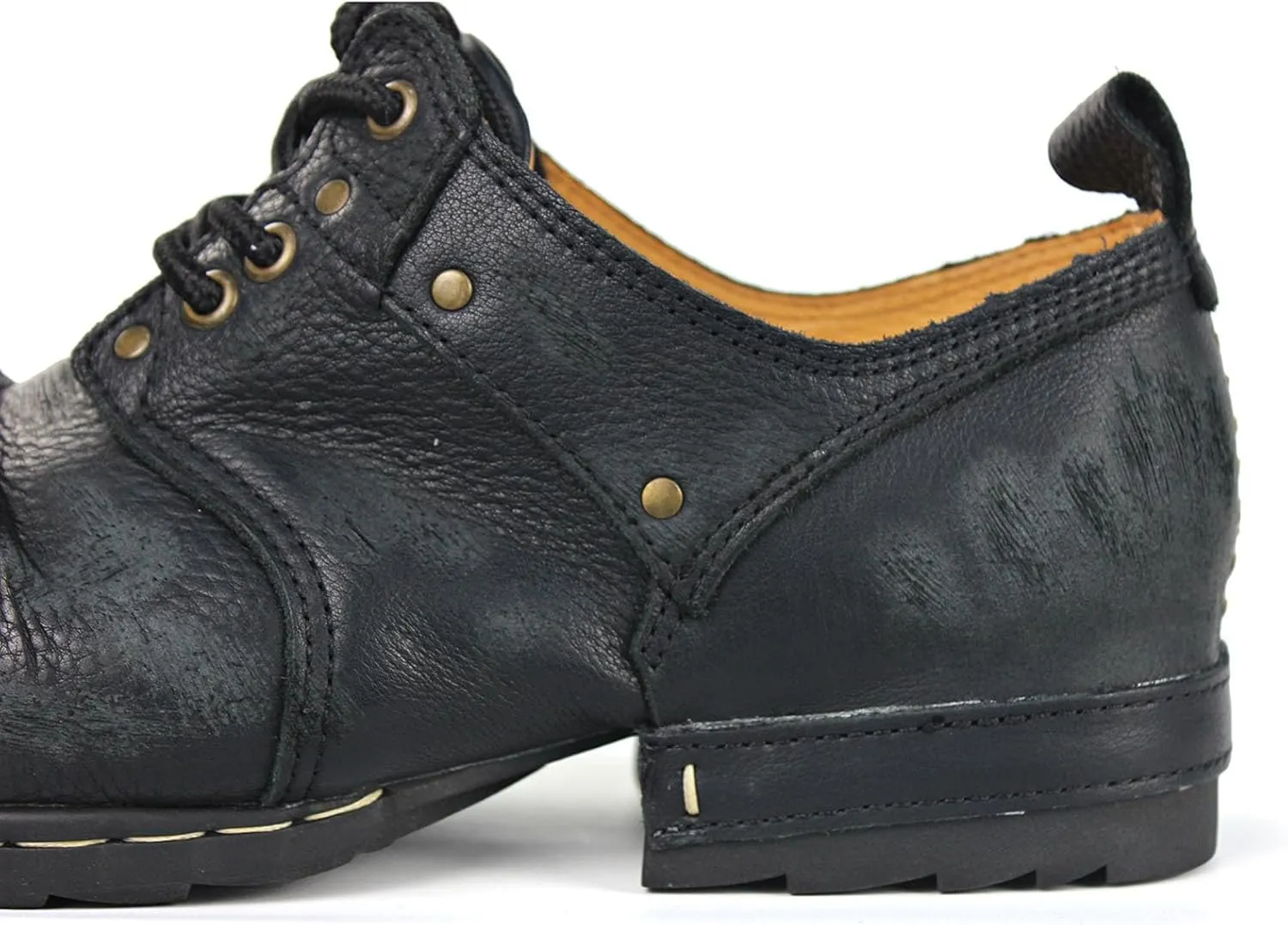 Men's Grippy Black Iron Piece Toe-tipped Design Chukka Boots Lace-up Motorcycle Casual Leather Dress Ankle Boot for Men Fashion 6015-3-A-R