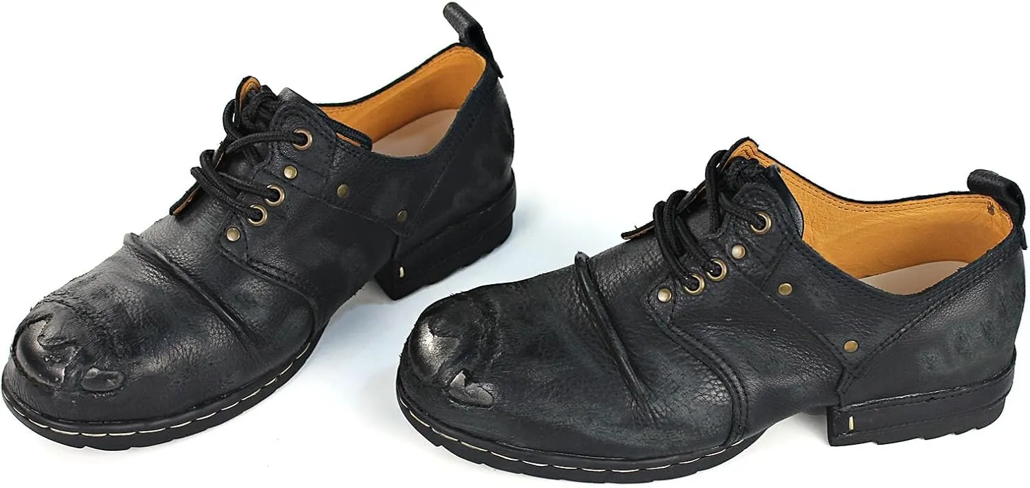 Men's Grippy Black Iron Piece Toe-tipped Design Chukka Boots Lace-up Motorcycle Casual Leather Dress Ankle Boot for Men Fashion 6015-3-A-R
