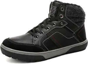 Men's Hiking Shoes,Outdoor Work Walking Cotton Shoes Short Plush Low Ankle Boot,Black-39/UK 6.5/US 7