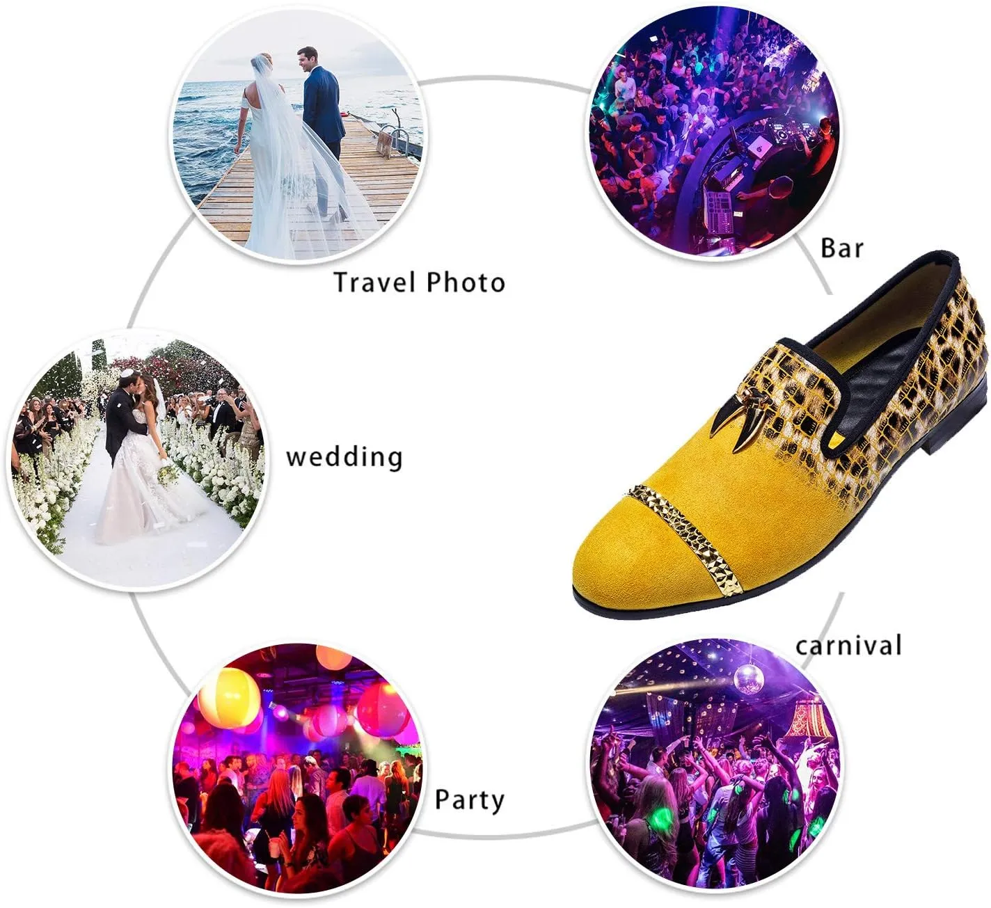 Mens Leopard Loafers Leather Embroidery Spiked Slip on Dress Shoes Slipper Luxury Fashion Penny Prom