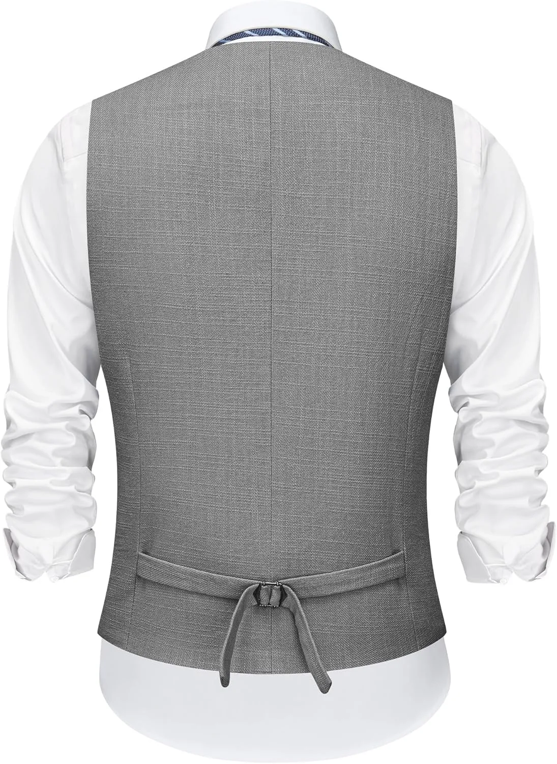Men’s Linen Suit Slim Fit 2 Piece Lightweight Summer Suits Wedding Vest Pants Set with Pocket Square