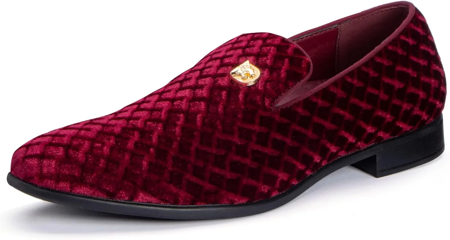 Men's Penny Slip-on Velvet Loafer Suede Dress Shoes Designer Smoking Slipper Prom Wedding Shoes