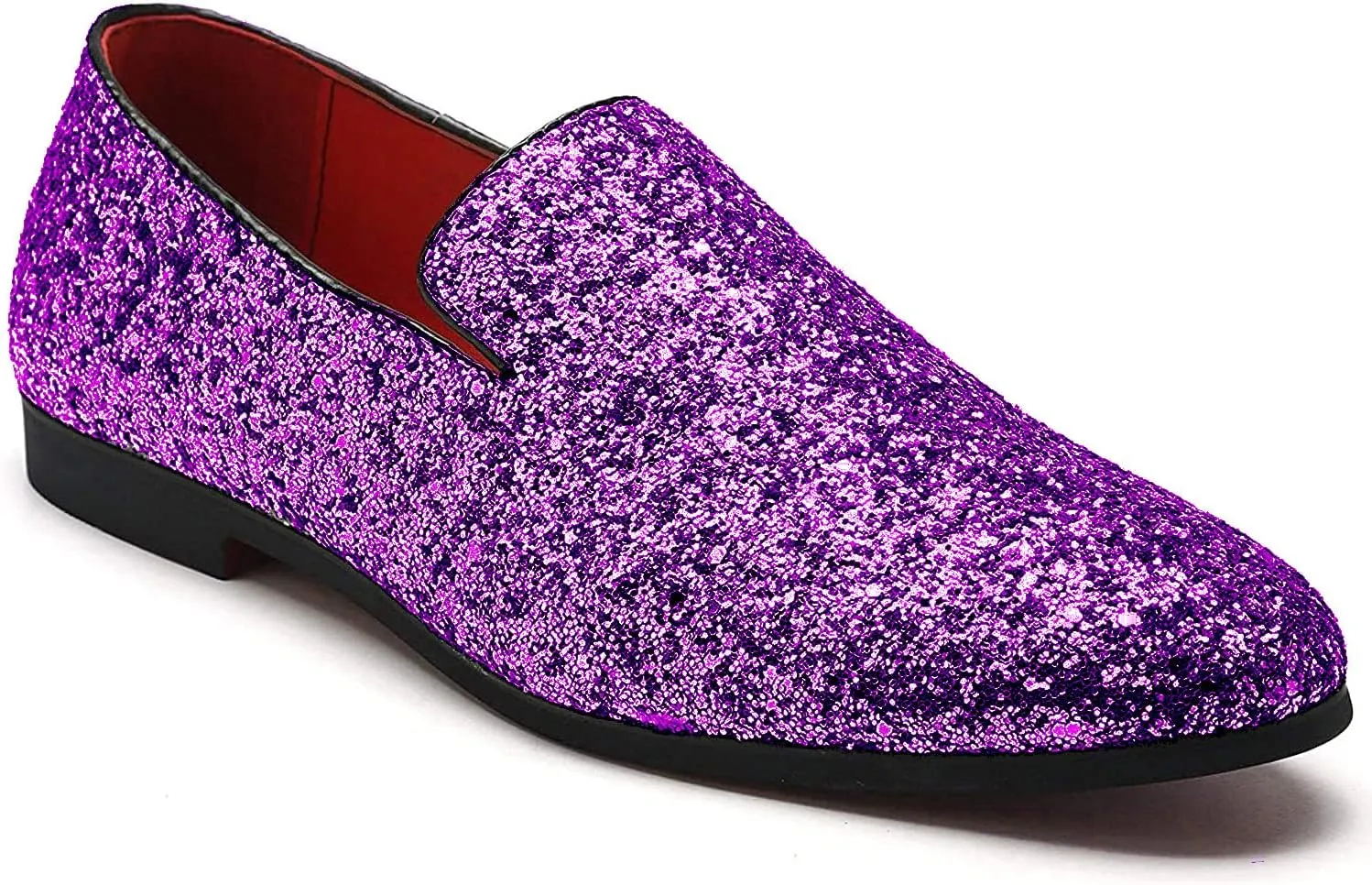 Mens Smoking Sparkling Slipper Metallic Sequins Textured Glitter Tuxedo Slip-on Prom Loafers Luxury Wedding Dress Shoes