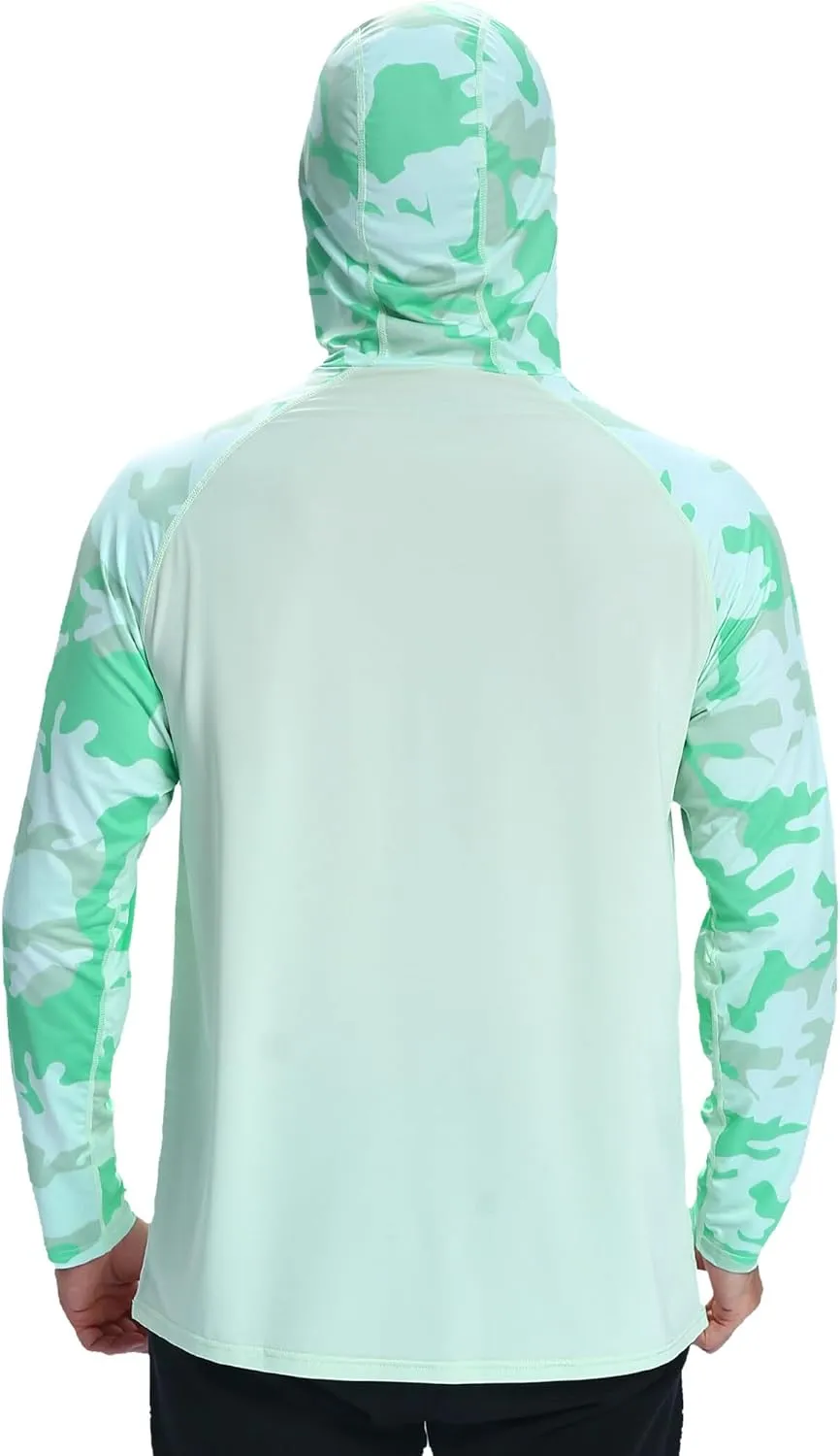 Men's Sun Protection Hoodie Shirts UPF 50  Long Sleeve SPF UV Rash Guard Fishing Hiking Lightweight