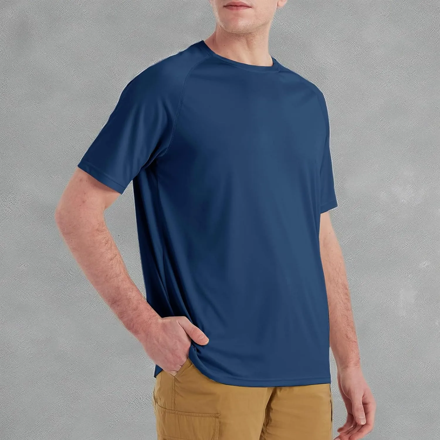 Men's UPF 50  Rash Guard Swim Shirt Short Sleeve Moisture Wicking Quick Dry Lightweight Wrinkle-Resistant