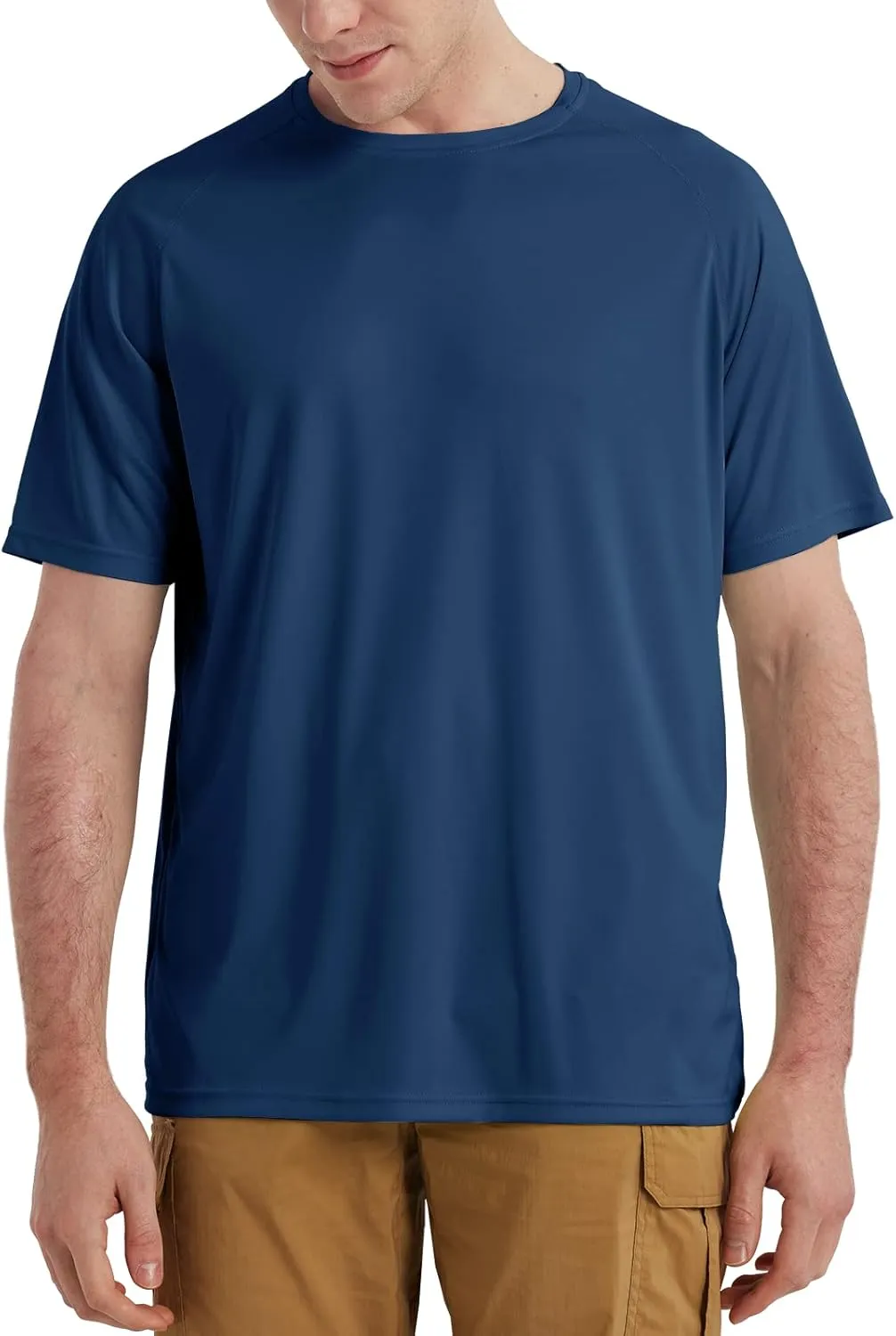 Men's UPF 50  Rash Guard Swim Shirt Short Sleeve Moisture Wicking Quick Dry Lightweight Wrinkle-Resistant