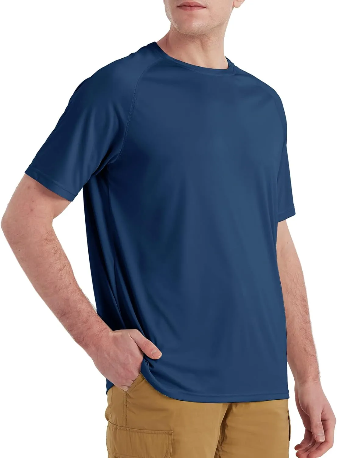 Men's UPF 50  Rash Guard Swim Shirt Short Sleeve Moisture Wicking Quick Dry Lightweight Wrinkle-Resistant