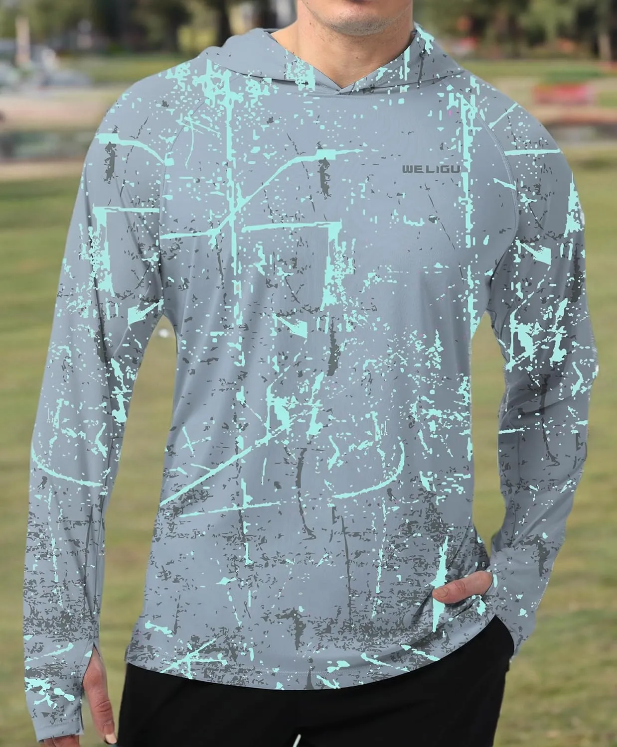 Men's UPF 50  Sun Protection Hoodie Shirt Long Sleeve SPF Fishing Outdoor UV Hiking Lightweight Shirts