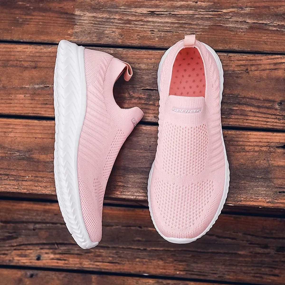 Men's Women's Lightweight Knitted Fabric Flat Soles Easy-to-Wear Socks Running Shoes Multiple Colors Indoor and Outdoor