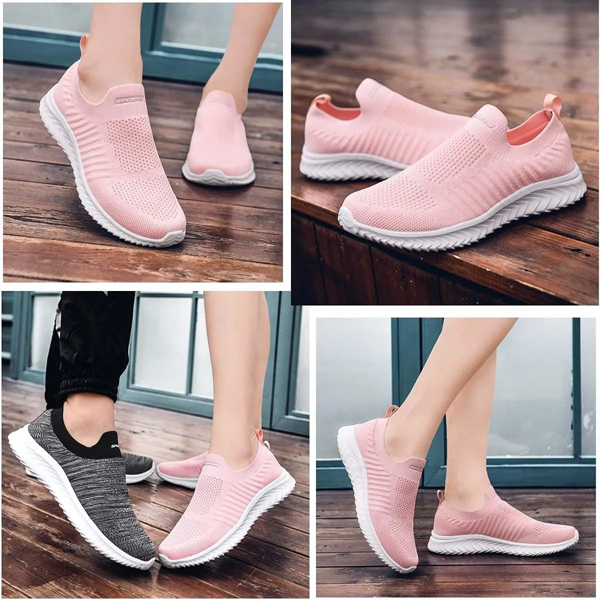Men's Women's Lightweight Knitted Fabric Flat Soles Easy-to-Wear Socks Running Shoes Multiple Colors Indoor and Outdoor