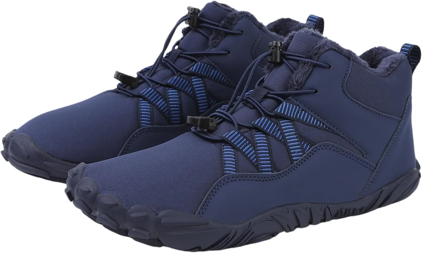 Men's Women's Winter Barefoot Hiking Boots, Slip On Warm Zero Drop Snow Boot, Wide Toe Box Ankle boots, Minimalist Waterproof Shoes, Five Finger Sneakers Hike Shoes for Hiking Walking Outdoor Unisex