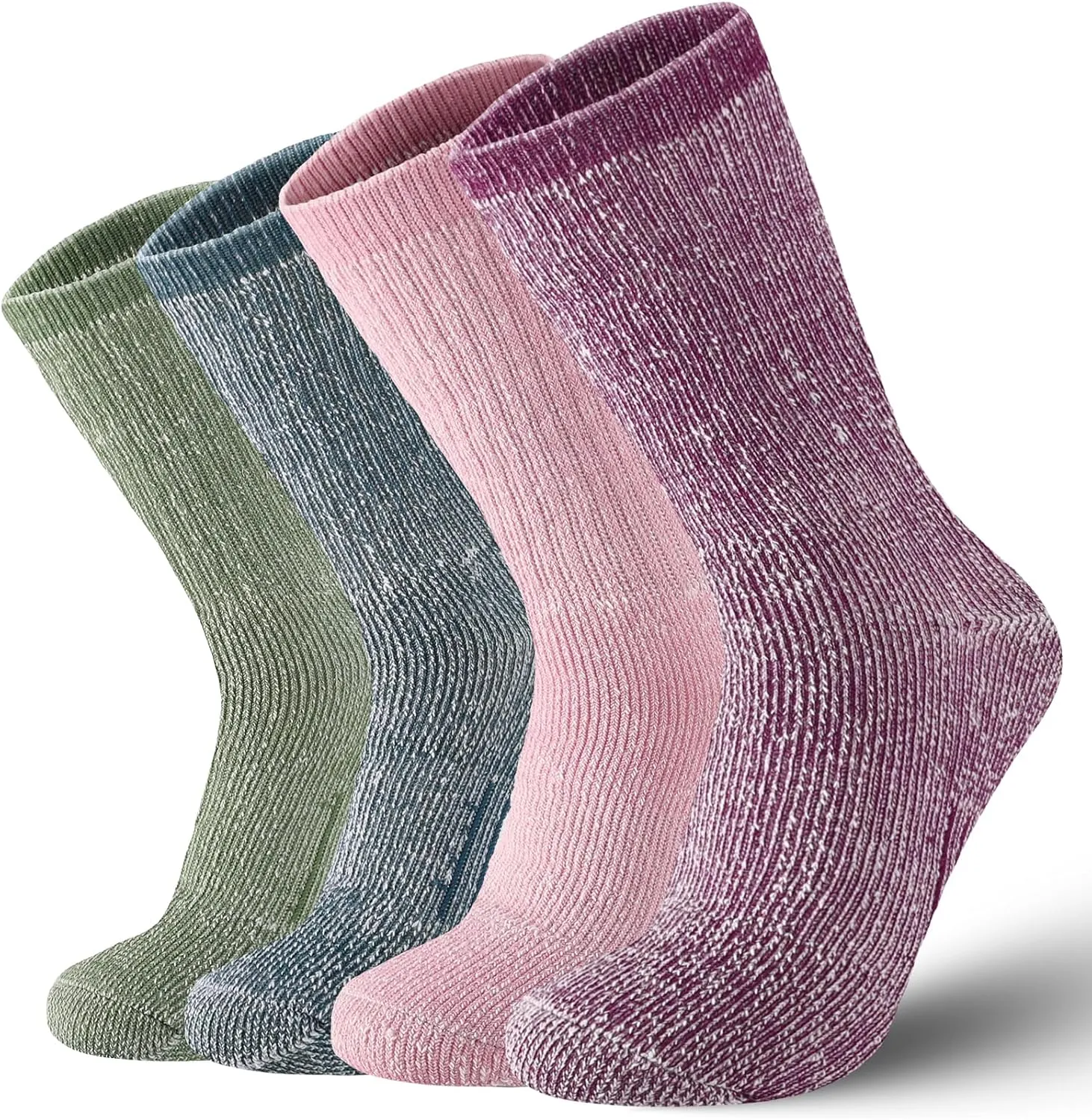 Merino Wool Hiking Socks for Women Thermal Winter Warm Boot Work Cushion Socks 4 Pairs