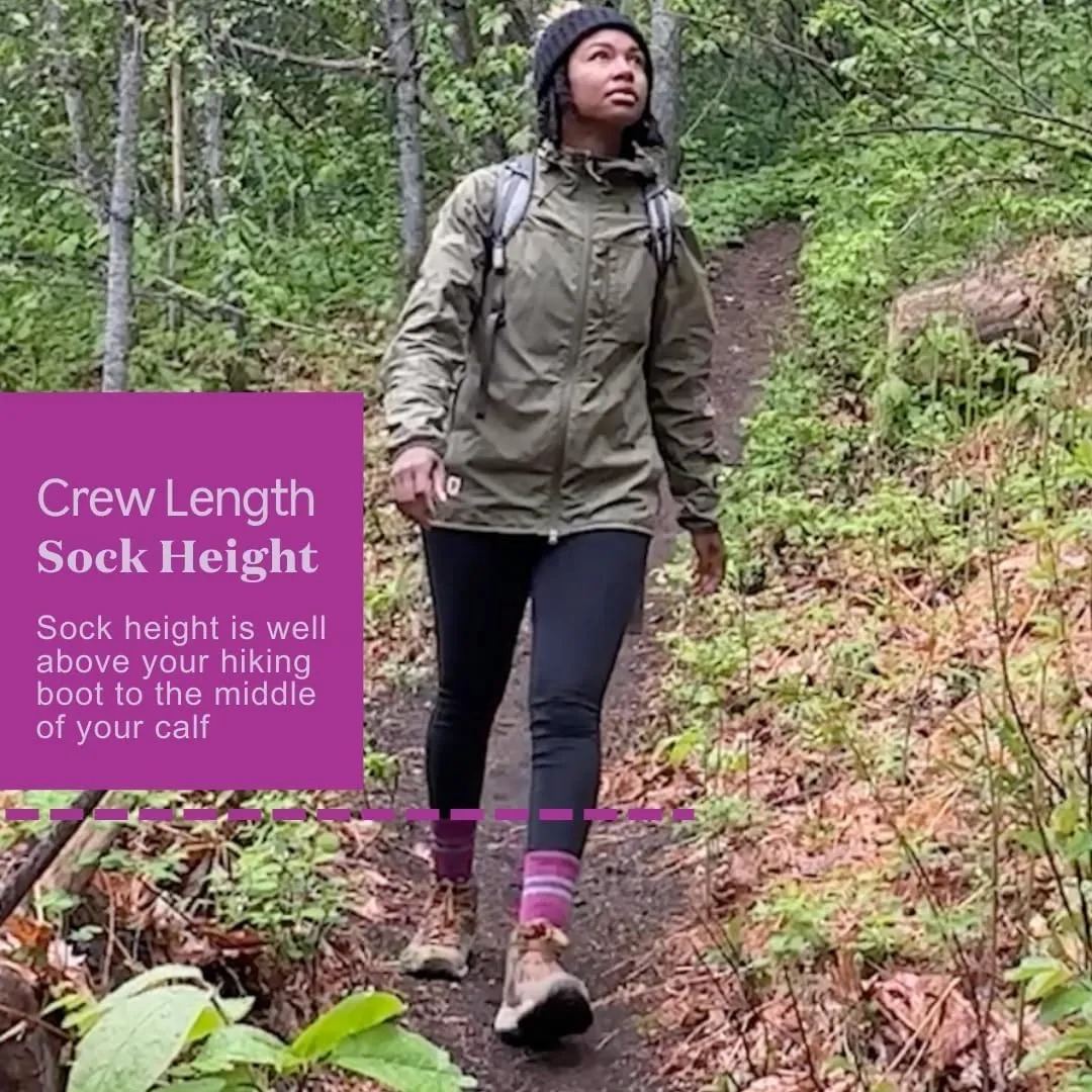 Merino Wool Socks for Women, Ladies Hiking Crew Socks for Camping, Warm Moisture Wicking Soft Cushion Boot Sock