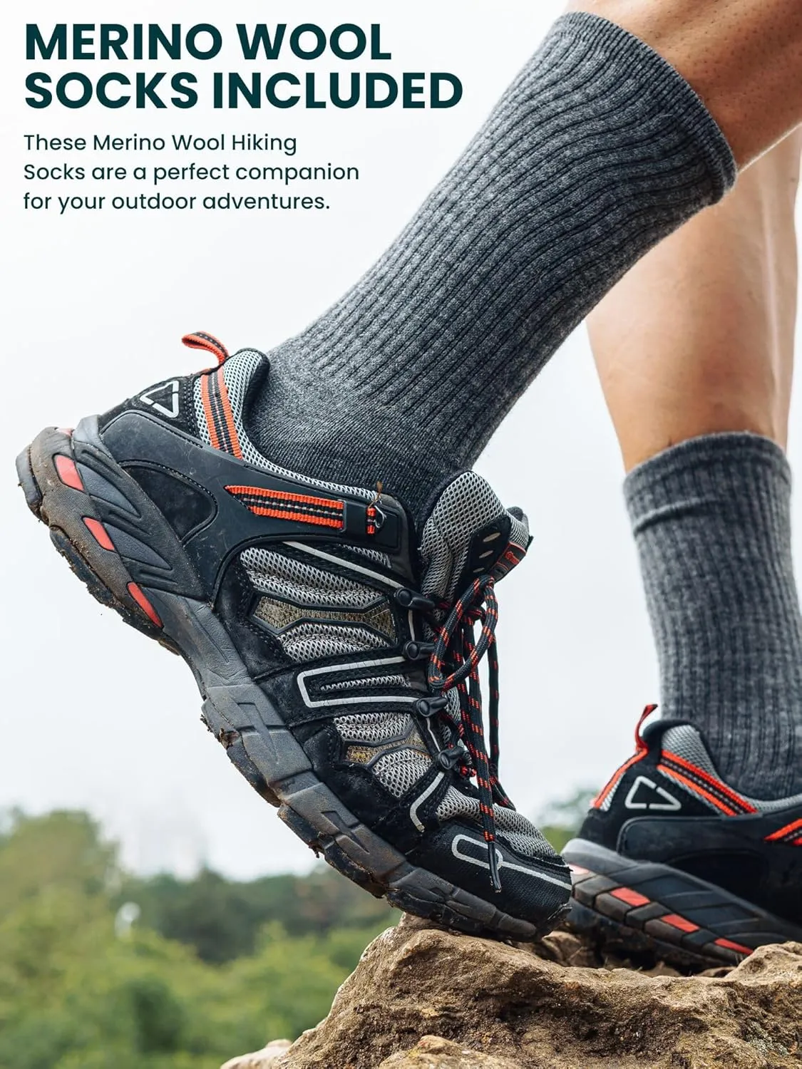 Merino.tech Merino Wool T-Shirt Mens - 100% Organic Merino Wool Undershirt Lightweight Base Layer   Hiking Wool Socks
