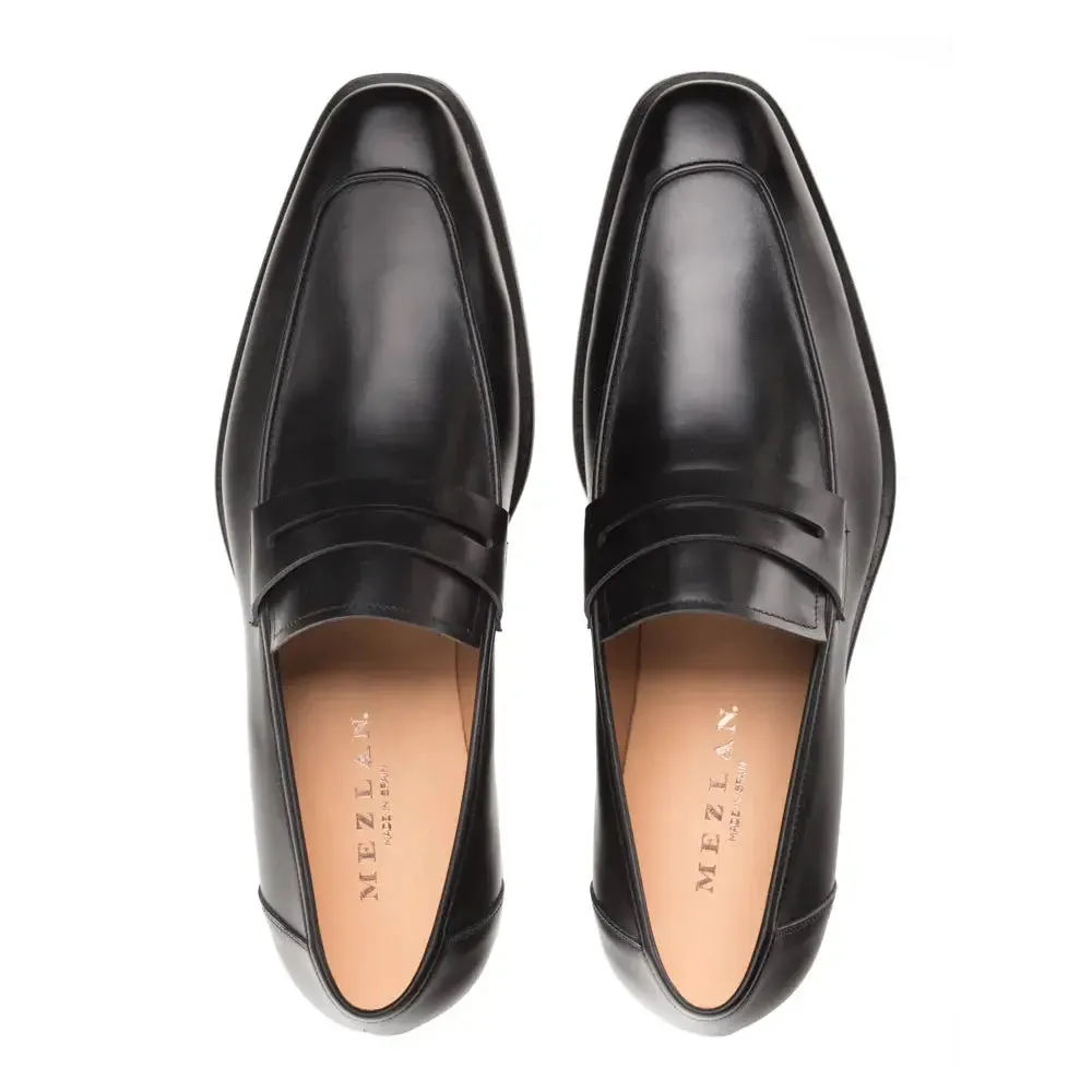 Mezlan Calfskin E20243 Black Genuine Penny Loafers