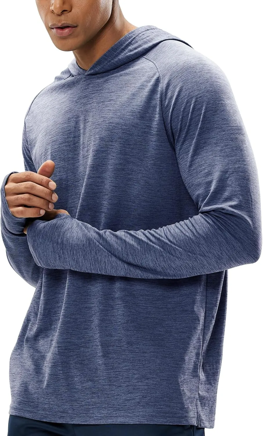 MIER Men's UPF 50  Sun Protection Hoodie Long Sleeve SPF Fishing Hiking Running Thumbhole Shirts Hooded Quick Dry Lightweight