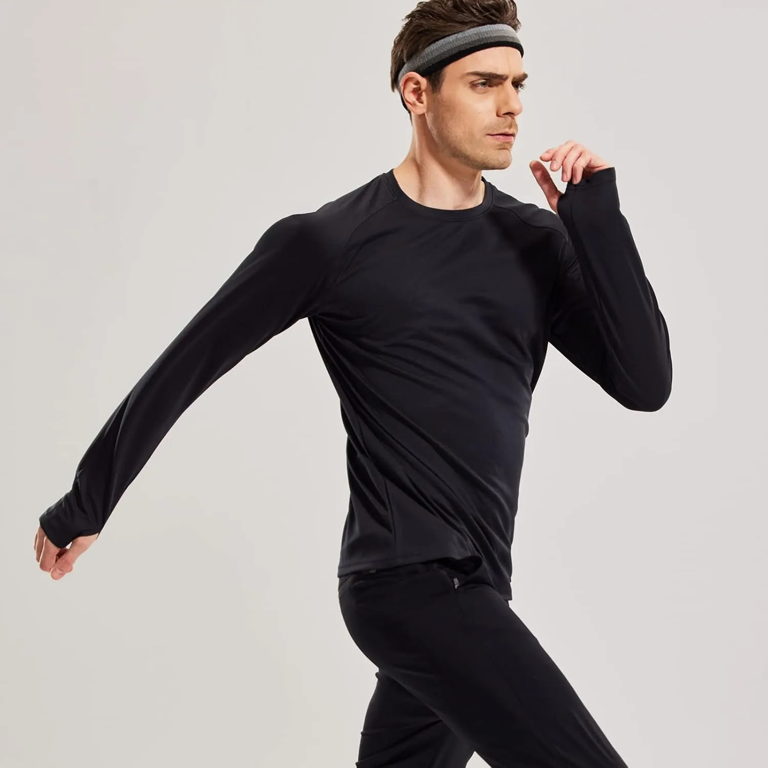 MIER Men's UPF 50  Sun Shirts Quick Dry Long Sleeve UV Shirts Lightweight Rash Guard Swim T-Shirts Hiking Running