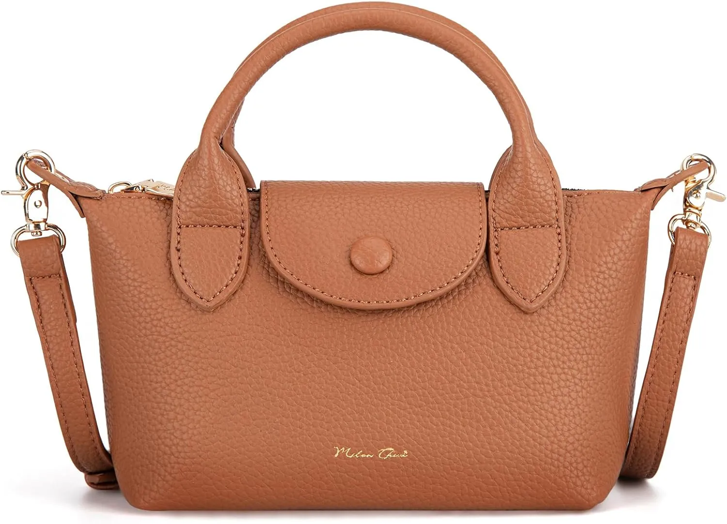 Milan Chiva Mini Crossbody Bag for Women Chic Elegant Satchel Small Top Handle Purse Lightweight