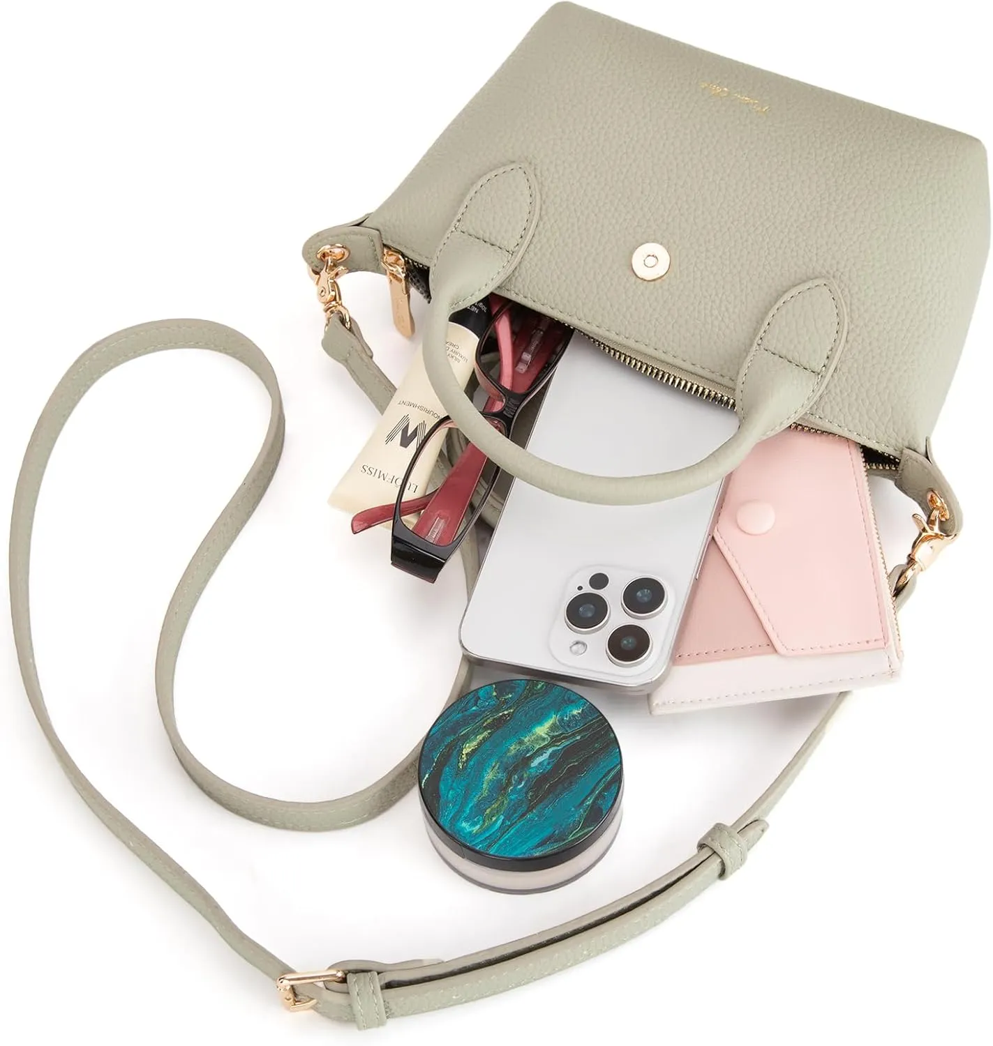 Milan Chiva Mini Crossbody Bag for Women Chic Elegant Satchel Small Top Handle Purse Lightweight