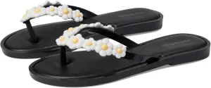 mini melissa Girl's Mini Flip-Flop Spring (Little Kid/Big Kid) Black/White 11 Little Kid M