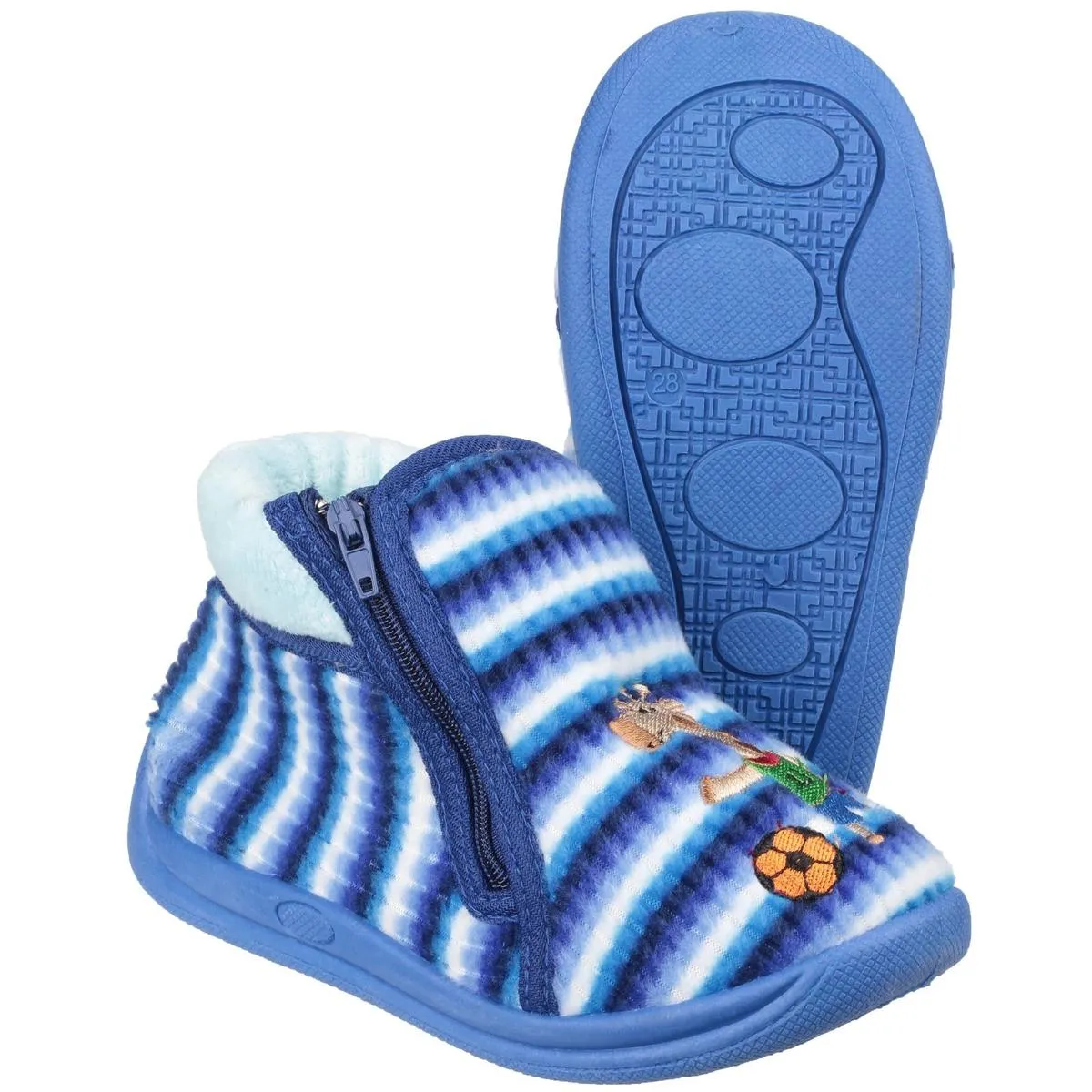 Mirak Safari Zip Up Bootie Slipper Blue