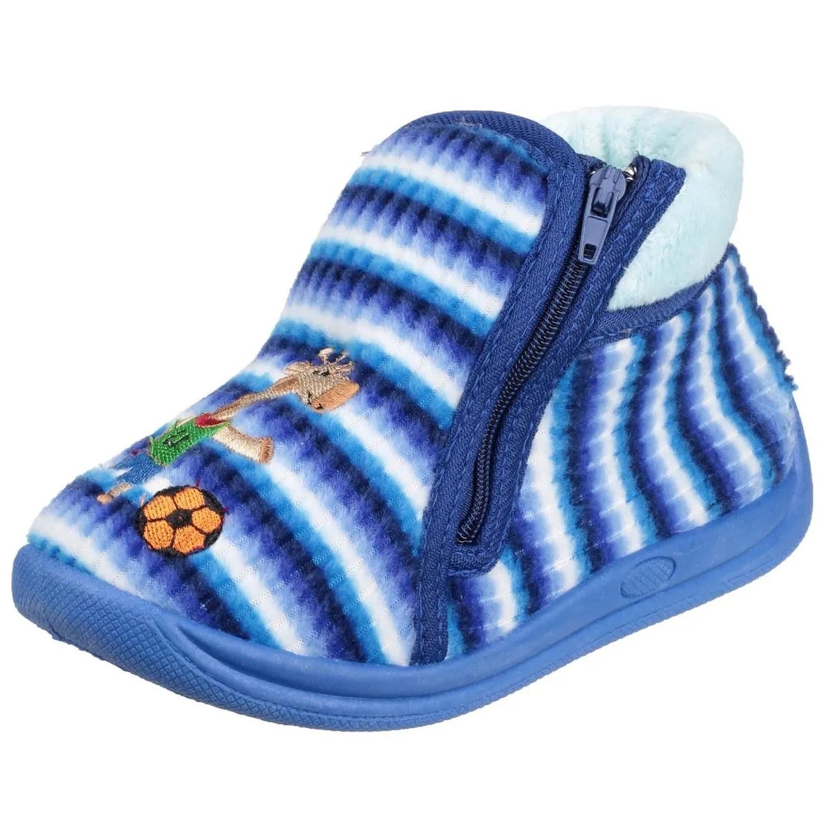 Mirak Safari Zip Up Bootie Slipper Blue