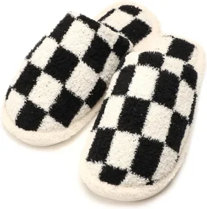 MIRMARU Women’s Animal Print Comfort Fluffy Fuzzy Slip-on House Slippers Open Toe Cross Band Indoor Outdoor Non-Slip Slippers for Women