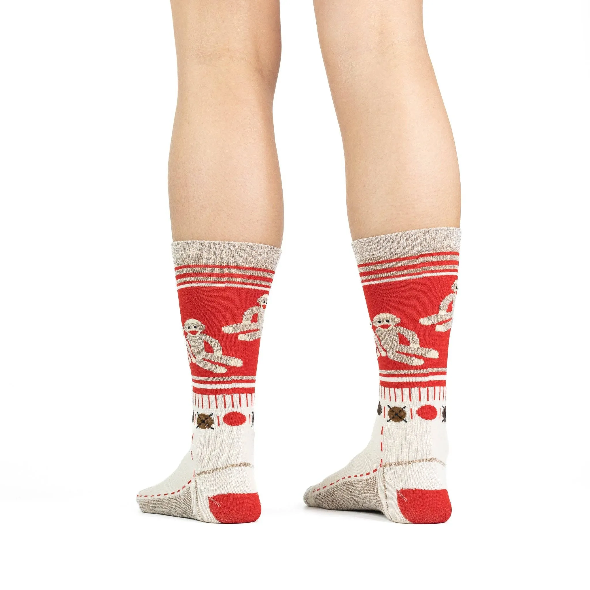 Monkey Friends Ultra-Lightweight Crew: Red / Large