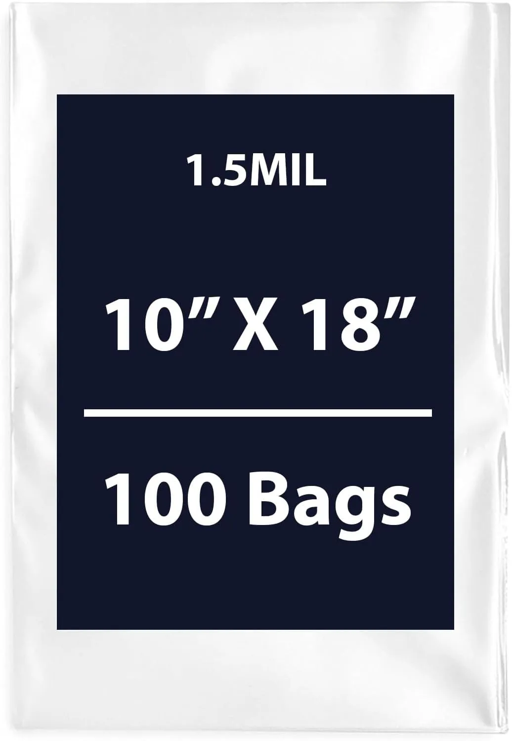 Multiple Sizes Clear Flat Poly Bags, 1.5Mil 10" X 18" & 100 Bags | Low-Density Polyethylene (LDPE), Flat Open Top Plastic Packaging Packing | Flexible and Durable