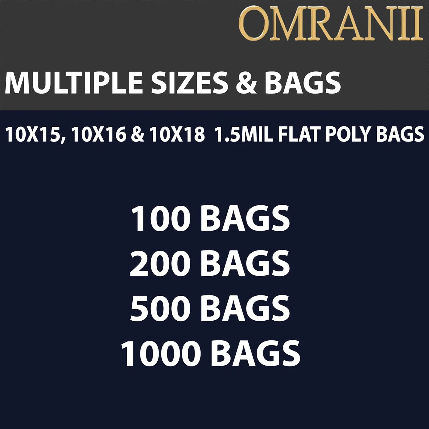 Multiple Sizes Clear Flat Poly Bags, 1.5Mil 10" X 18" & 100 Bags | Low-Density Polyethylene (LDPE), Flat Open Top Plastic Packaging Packing | Flexible and Durable