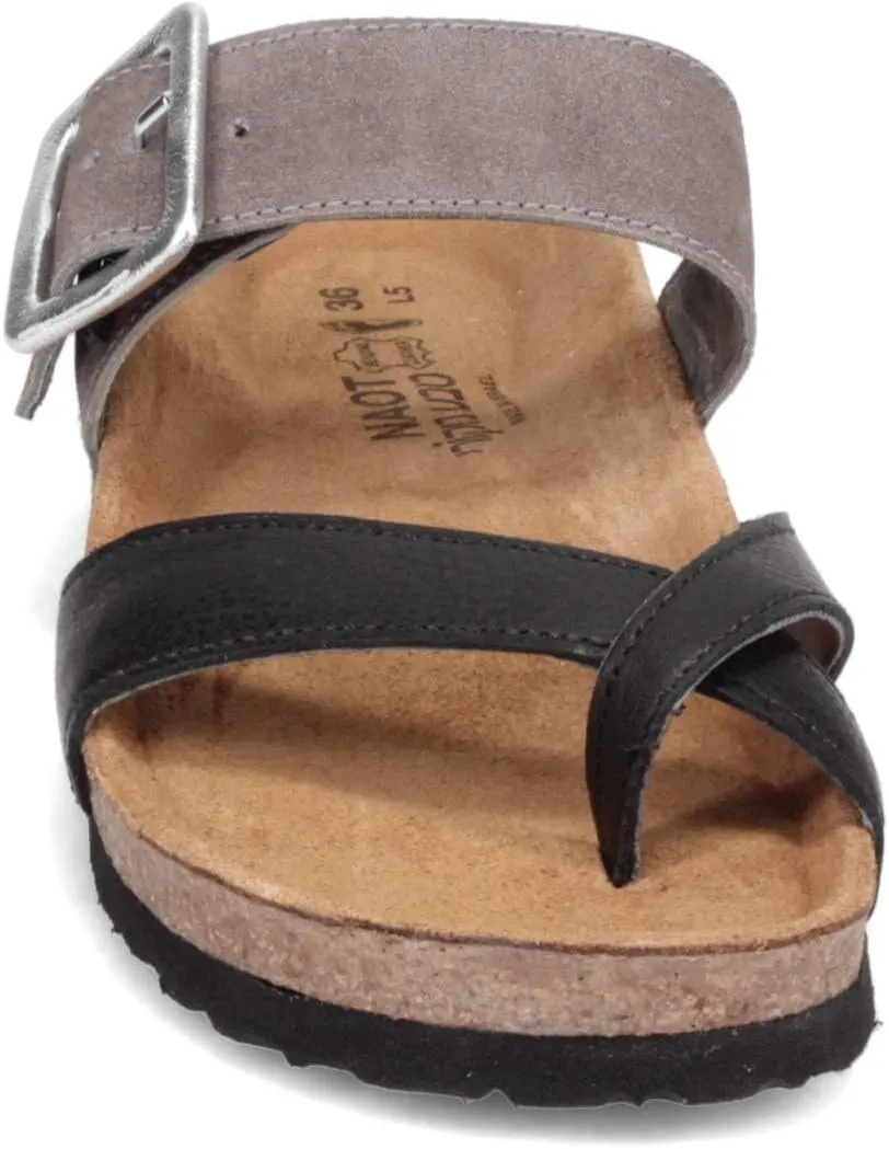 NAOT Footwear Fresno Women’s Toe Loop Slide Sandal with Cork Footbed and Arch Support - Buckle - Comfort and Support – Lightweight and Perfect for Travel – Medium to Wide Fit