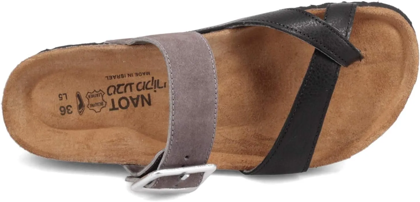NAOT Footwear Fresno Women’s Toe Loop Slide Sandal with Cork Footbed and Arch Support - Buckle - Comfort and Support – Lightweight and Perfect for Travel – Medium to Wide Fit