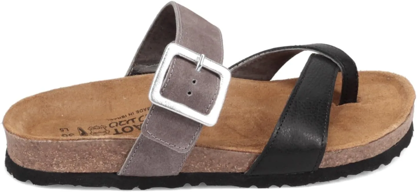 NAOT Footwear Fresno Women’s Toe Loop Slide Sandal with Cork Footbed and Arch Support - Buckle - Comfort and Support – Lightweight and Perfect for Travel – Medium to Wide Fit