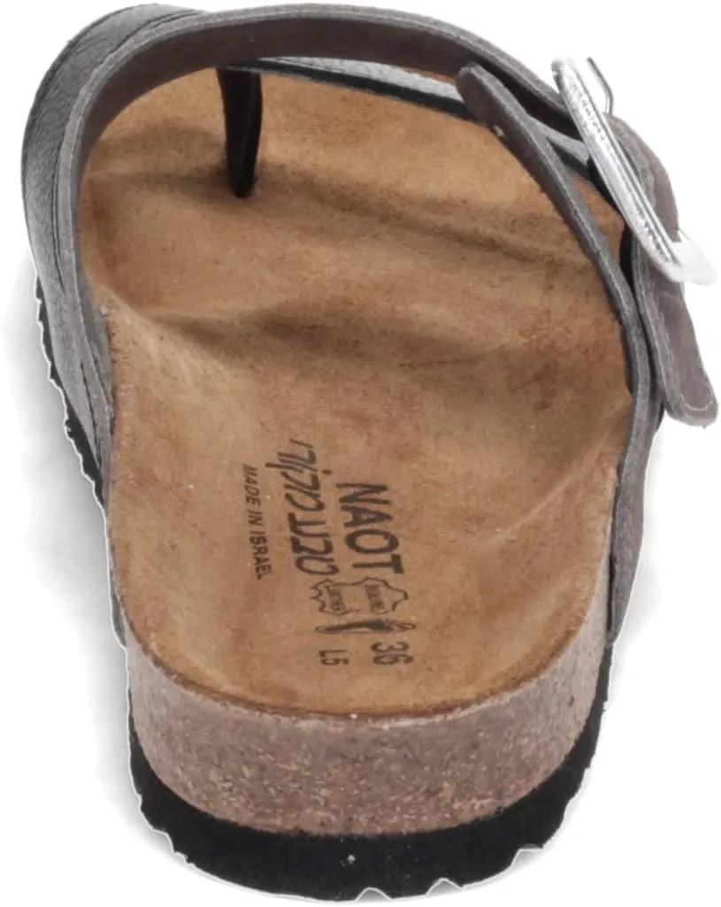 NAOT Footwear Fresno Women’s Toe Loop Slide Sandal with Cork Footbed and Arch Support - Buckle - Comfort and Support – Lightweight and Perfect for Travel – Medium to Wide Fit