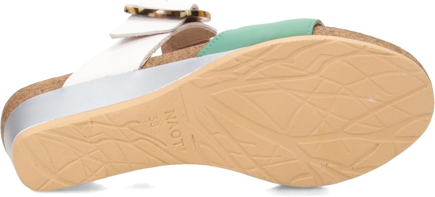 NAOT Footwear Kingdom Women’s Wedge Sandal with Buckle, Cork Footbed, and Arch Support - Adjustable Three-Strap Sandal With Backstrap - Comfort and Support – Lightweight and Perfect for Travel