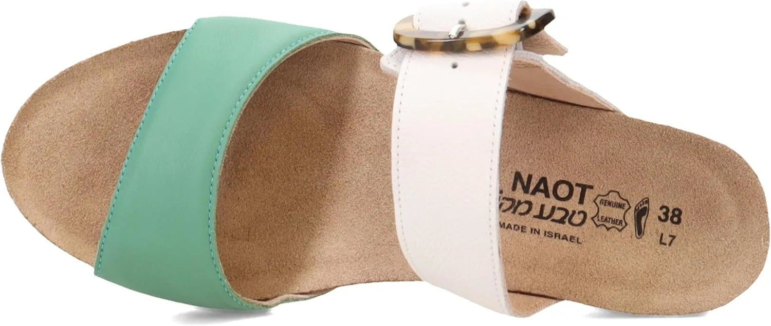 NAOT Footwear Kingdom Women’s Wedge Sandal with Buckle, Cork Footbed, and Arch Support - Adjustable Three-Strap Sandal With Backstrap - Comfort and Support – Lightweight and Perfect for Travel
