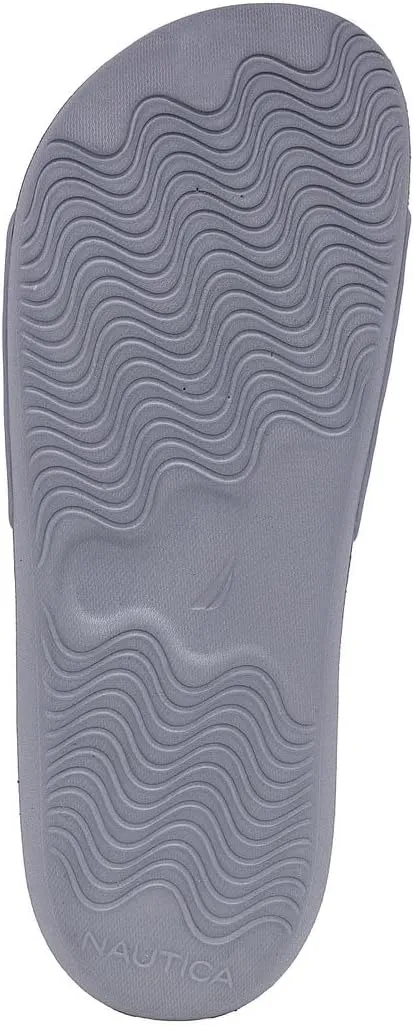 Nautica Men's Open Toe Slide Sandals - Comfortable Indoor & Outdoor Shower Slippers